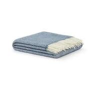 LANEROSSI Plaid Iseo, 130x170 cm, pura lana vergine, peso invernale, argento (Spina Avio)