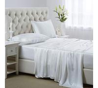 Lanest Housing Set di lenzuola in raso di seta, 4 pezzi, per letto California king size, con tasche profonde, lenzuola in raso rinfrescanti, morbide e ipoallergeniche, per letto California King,