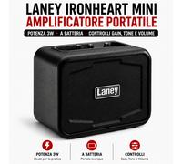 Laney IronHeart Mini Amplificatore Portatile Chitarra 3W a Batteria