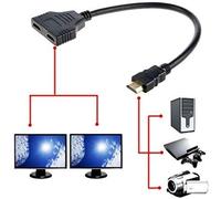 lang Boss dorato HDMI maschio a doppia femmina HDMI Cavo adattatore splitter supporto HD 1080p