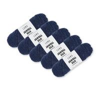Lang Yarns - Gomitolo di lana Jawoll Silk per lavorare a maglia, 5 x 50 g, lavorato a mano, seta Superwash 22 colori (125 | Navy)