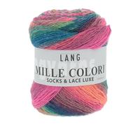 Lang Yarns Mille Colori Socks And Lace Luxe 859.005 - Gomitolo di Filato, Colore: Rosa/Blu