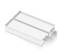 Langaelex 10 supporti trasparenti in acrilico per carte di credito, per cartoline, per matrimoni, esposizioni, ristoranti (76 x 50 x 12 mm)