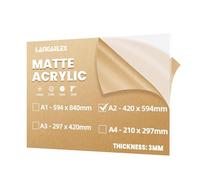 Langaelex Foglio Acrilico Ghiacciato Trasparente 3 mm, Lastre Acrilica Opaca A2 (420 x 594 mm) per Taglio Laser, Insegna di Benvenuto Matrimonio, Sostituzione Vetri