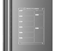Langaelex Lavagna Magnetica Trasparente 20x30 cm per Frigo, Planner Settimanale Cancellabile in Acrilico - Menu, Lista della Spesa, Studio