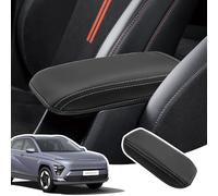 LANGBEAN Copribracciolo per Hyundai Kona SX2 2024 2025, Custodia di Protezione del Bracciolo Console Centrale in Pelle PU, Kona SX2 Hybird Copertura Bracciolo Accessori per Alzare il Bracciolo, Bianco