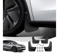 LANGBEAN Paraspruzzi per Tesla Model Y Juniper 2025 2026, Parafanghi Anteriori e Posteriori con Viti di Montaggio, Parafango Accessori Non è Necessario Forare [4 Pezzi]