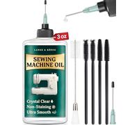 Lange & König Set di olio per macchina da cucire da 96,4 g, con applicatori di precisione per olio da 2,5 cm e 3,8 cm e 5 pennelli specializzati per la pulizia profonda, accessori per cucito, prodotti