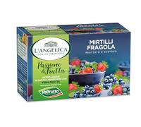 L'Angelica Infuso Passione di Frutta Valfrutta Mirtilli e Fragola, Tisane Calde e Fredde Zero Calorie con Vera Frutta, Confezione da 15 Filtri