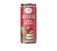 L'Angelica, Lattina Aloe Gusto Melograno, Aloe Vera da Bere 35%, Con Zinco e Vitamina B2, Zero Calorie e Detox, Succo di Frutta e Polpa, Senza Glutine, 12 Confezioni da 240ml