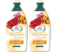 L'Angelica Officinalis, Bagnodoccia Melograno e Curcuma, Nutre e Rigenera, Pelle Naturalmente Luminosa e Profumata, Senza Parabeni, Siliconi e OGM, 500ml (Confezione da 2)