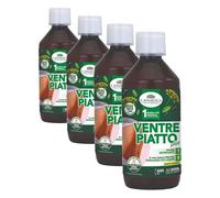 L'Angelica, Succo Ventre Piatto Plus, Integratore Sgonfiante, Per il Drenaggio dei Liquidi, Gusto Ananas, Con Finocchio, Tè Verde, Ginepro, Ribes Nero, Vegano, 500ml (Confezione da 4)