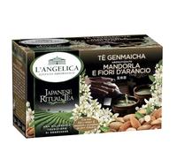L'Angelica Tè Verde Genmaicha con Mandorla e Fiori di Arancio, Te Verde Giapponese con Ingredienti Naturali, Infusi e Tisane, Confezione da 15 Filtri