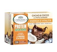 L'Angelica Tisana Solubile Cacao & Cocco con Proteine Vegetali, Tisane Solubili a Caldo e a Freddo, per il Mantenimento della Massa Muscolare, Energia e Vitalità, 12 Confezioni da 14 bustine