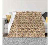 Langhbozdp Coperta in flanella con stampa a tema spiaggia con stelle marine, conchiglie e sabbia, elegante e confortevole, morbida e leggera, per biancheria da letto, divano e da viaggio