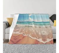 Langhbozdp Coperta in flanella con stampa Boards on the Beach, elegante, confortevole, morbida e leggera, per biancheria da letto, divano e viaggio