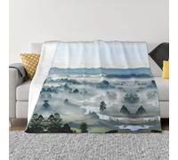 Langhbozdp Coperta in flanella con stampa di paesaggi di montagna, elegante e confortevole, morbida e leggera, per biancheria da letto, divano e viaggi