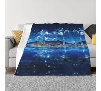 Langhbozdp Coperta in flanella con stampa di paesaggi urbani ed elegante, morbida, leggera, per biancheria da letto, divano e viaggi