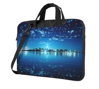 Langhbozdp Night Scenery - Custodia per computer portatile con tracolla, tasca, adatta a notebook da 13/14/15,6 pollici, nero, 15.6 inch