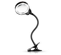 Langine di vetro, LED 5x Lampazione LAMPAGGIO Clip alimentato USB su obiettivo di ingrandimento in vetro ottico con 2 impostazioni di luce regolabile e dono di morsetti in metallo d'amore Aqiong