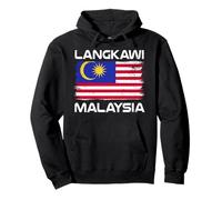 Langkawi Bandiera Malesia Distressed Orgoglio Malese Felpa con Cappuccio