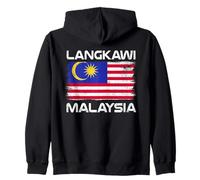 Langkawi Bandiera Malesia Distressed Orgoglio Malese Felpa con Cappuccio