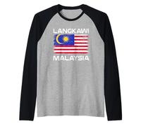 Langkawi Bandiera Malesia Distressed Orgoglio Malese Maglia con Maniche Raglan