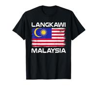 Langkawi Bandiera Malesia Distressed Orgoglio Malese Maglietta