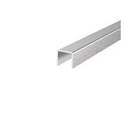 LANGLITZ Metalle Tubo scanalato in acciaio inox, profilo a U, 26 x 28 x 26 x 2 mm x 1500 mm, senza