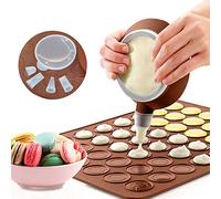 LangRay Back Matte Macarons, Baiser makrone Piastra 48 Stampo in Silicone Macarons Shell 1 Socket Borsa 4 Prese in Diverse Forme