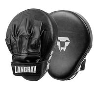 LangRay Pad Boxe e Guantoni Curvi - Colpitore Scudo per Karate, Muay Thai Kick, Sparring, Arti Marziali - Nero