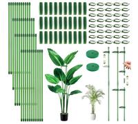 LangRay Supporto per piante, 40 bastoncini da 30 cm, con 40 clip regolabili per piante, 30 tubi di prolunga e 2 legamenti per piante, pomodori, piante da appartamento per Monstera, ortaggi e fiori