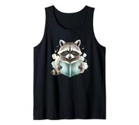 Langsome Raccoon Lettura Libro Cute Animal Art Canotta