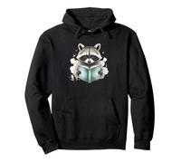 Langsome Raccoon Lettura Libro Cute Animal Art Felpa con Cappuccio