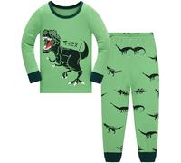 Langubaby Pigiama Ragazzo Dinosauro Lungo Cotone Pyjama Sets Pigiami Due Pezzi Bambini e Ragazzi 3-4 Anni