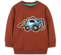 Langubaby Ragazzo Felpa Senza Cappuccio Natale Dinosauro Cotone Manica Lunga Casual Pullover per Bambini 1-2 Anni