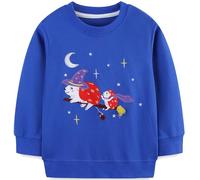 Langubaby Ragazzo Felpa Senza Cappuccio Natale Dinosauro Cotone Manica Lunga Casual Pullover per Bambini 2-3 Anni