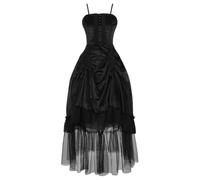 LANGWEI Nero,S,Costumi Di Halloween Per Donne, Abito Da Strega Vampiro Gotico Scuro Per Cosplay Di Carnevale