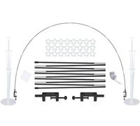 LANGXUN Kit di 2 fogli da tavolo riutilizzabili nero + kit di supporto per palloncini con telaio regolabile per feste di compleanno e laurea