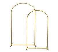 LANGXUN Set di supporto ad arco in metallo dorato, 2,2 m/2,0 m/1,8 m, per matrimoni, feste di compleanno, baby shower, laurea, anniversario, decorazione (2 m/2,2 m, 2 pezzi per set)