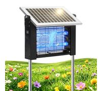 LANGY Zapper solare da 10 W per esterni, 4500 V Zapper per zanzare per esterni, impermeabile, con batteria UV 365 nm, 5 Ah, cavo e spazzola da 5 m, ricaricabile senza fili, trappola per zanzare