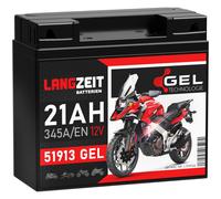 LANGZEIT 51913 GEL Batteria Moto 12V 21Ah 345A/EN Batteria G19 BMW