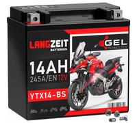 LANGZEIT YTX14-BS Batteria Moto 12V 14Ah GEL 51214 CTX14-BS GTX14-BS YTX14-4