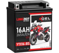 LANGZEIT YTX16-BS batteria moto 12V 16Ah GEL YTX16-4 51422 sostituito 14Ah