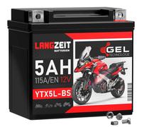 LANGZEIT YTX5L-BS Batteria Moto 12V 5Ah GEL Scooter 50412 CTX4L-4 YTX5L-4