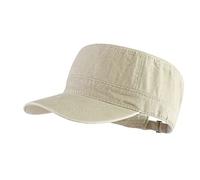 LANGZHEN Berretto unisex regolabile in cotone militare classico cappello cadetto cappello militare piatto top baseball per sport e attività all'aria aperta, Cachi lavati, Large
