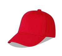 LANGZHEN Cotone Outdoor Toddler Ragazze Ragazzi Plain Baseball cap Bambino Infante Strutturato Cappello Regolabile per Bambini Sun Hat (M-Red)