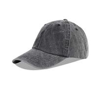 LANGZHEN Unisex Baseball cap 100% Cotone Adatto Uomini Donne Lavato Denim Regolabile Dad Hat (Nero)