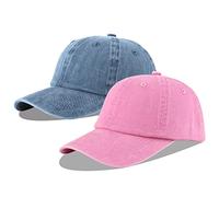 LANGZHEN Unisex Berretto da Baseball 100% Cotone Adatto Uomini Donne Lavato Denim Regolabile Dad Hat