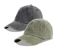 LANGZHEN Unisex Berretto da Baseball 100% Cotone Adatto Uomini Donne Lavato Denim Regolabile Dad Hat